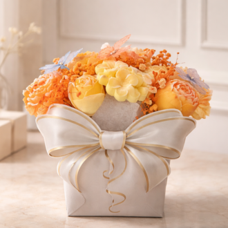 ''Ανθοδέσμη wax melts πορτοκαλί-λευκό''